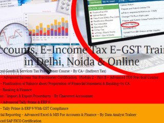 Best E-Accounting Course in Delhi, "Learn  Direct Tax Code 2025" 110043, SAP FICO Course in Noida  BAT Course by SLA. GST and Accounting