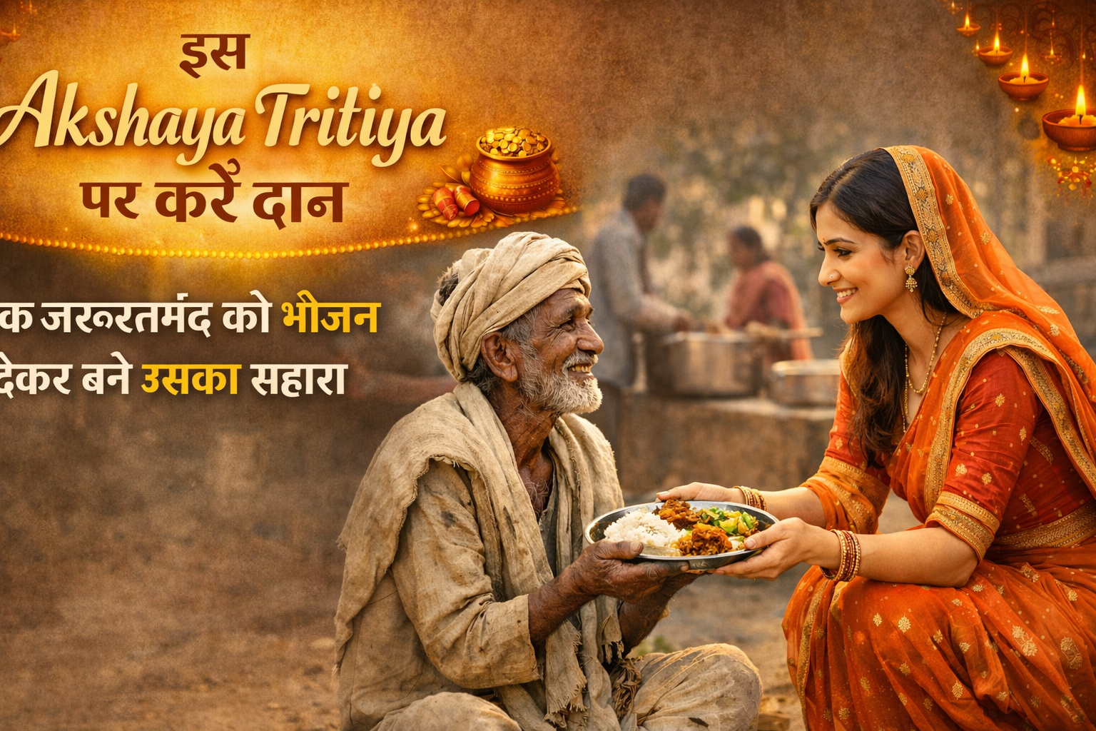 इस अक्षय तृतीया 2026 पर करें दान |एक जरूरतमंद को भोजन देकर बनें उसका सहारा
