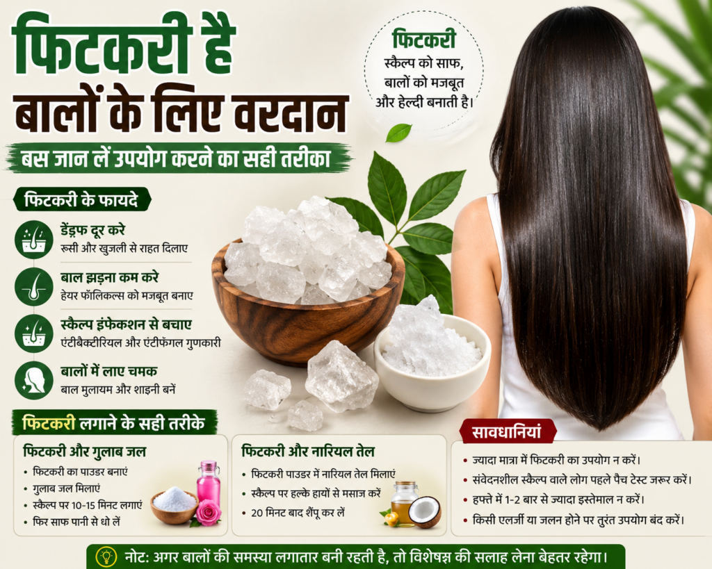 फिटकरी है बालों के लिए वरदान, बस जान लें उपयोग करने का सही तरीका
