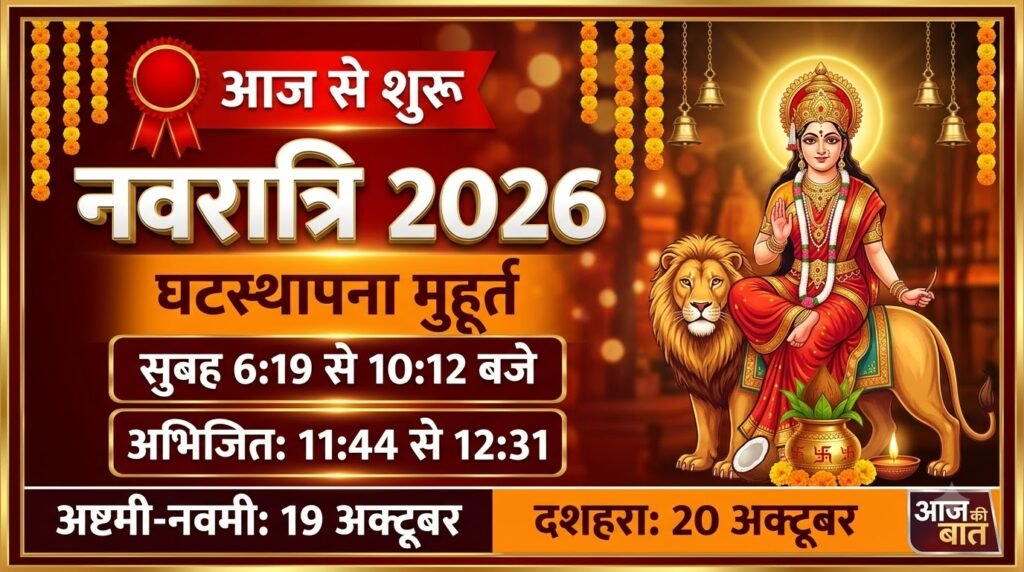 नवरात्रि 2026: घटस्थापना के 3 Best शुभ मुहूर्त और पूजा विधि