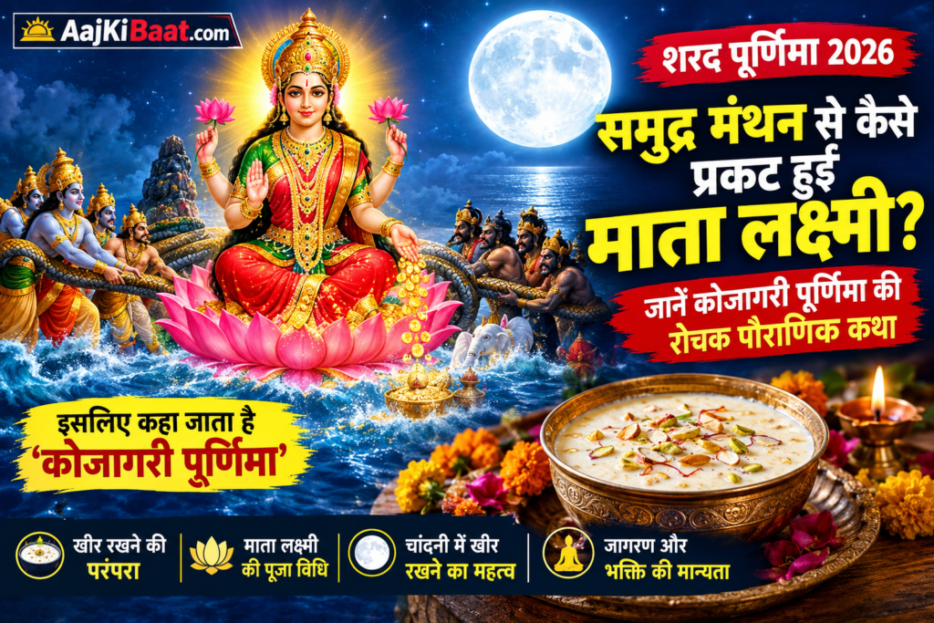 शरद पूर्णिमा पर समुद्र मंथन से कैसे प्रकट हुईं माता लक्ष्मी जानें कथा